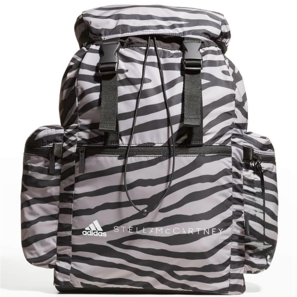 Stella McCartney for Adidas Zebra Pattern Backpack - Black and Gray